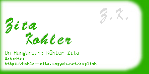 zita kohler business card