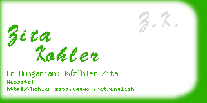 zita kohler business card